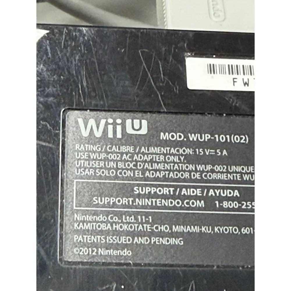 Nintendo Wii U Black 32GB Deluxe System Original Replacement Console Only + PLUG